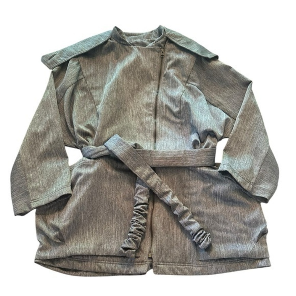 Boutique Style Belted Jacket - Womens Size Medium - Large Pockets - Gray
